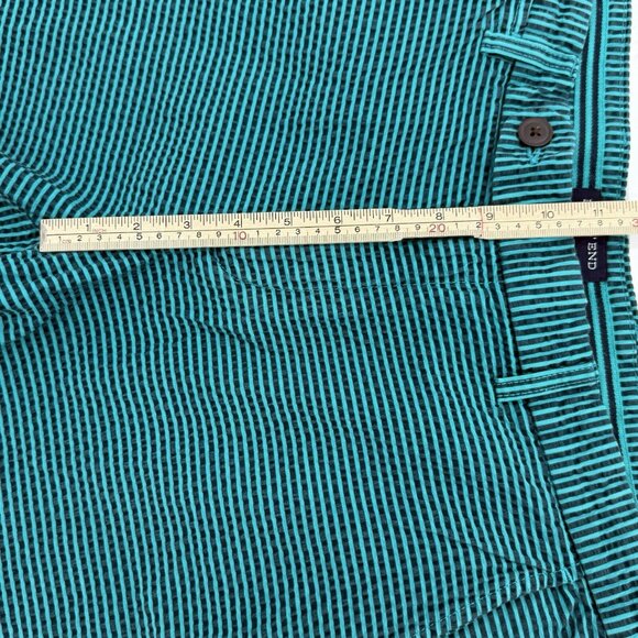 Lands End High Rise Seersucker Shorts Mens 35 Flat Front Stretch Waist‎ Chino - Picture 5 of 7